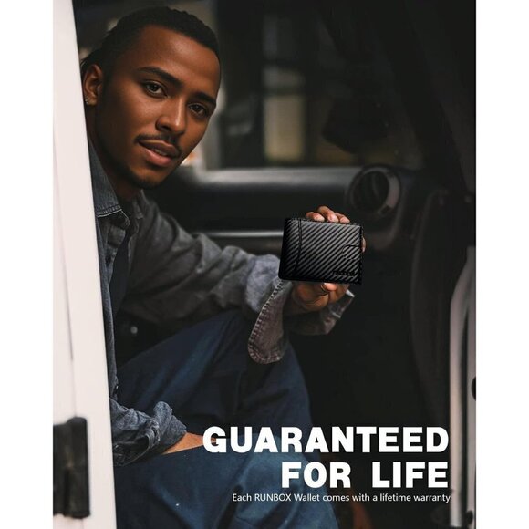 Wallet for Men Slim 11 Credit Card Holder Slots Red Leather RFID Blocking Money - Picture 2 of 6